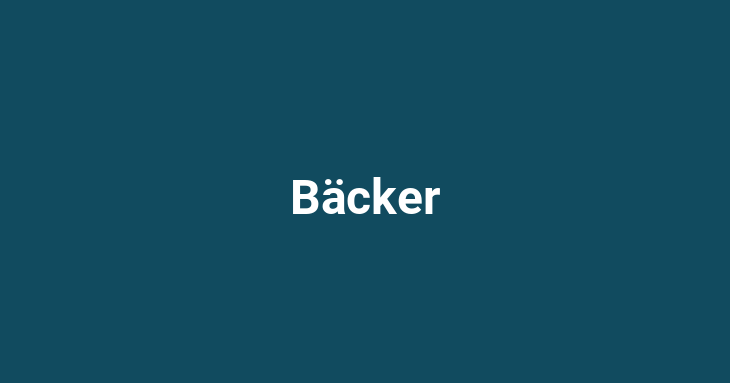 Bäcker [noun]