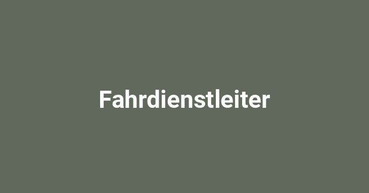 Fahrdienstleiter