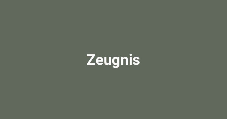 Zeugnis [noun]